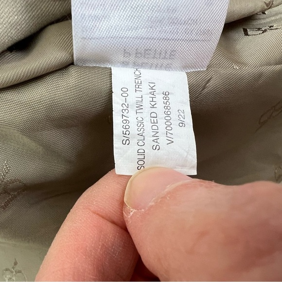 Banana Republic Solid Classic Twill Trench Coat Sanded Khaki Size Small Petite - Picture 9 of 9